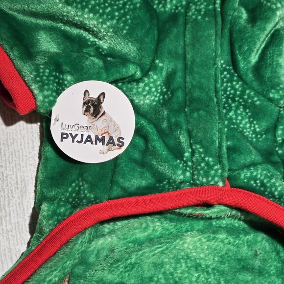 LuvGear Pyjamas Christmas JOY Dog Pajamas Size LARGE Green & Red Holiday NWT - Picture 4 of 6